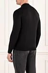 Black wool jumper with a stand-up collar Cesare di Napoli - 100% wool. Country of manufacture: Italy. Care: specialized cleaning - photo 4