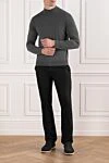 Men's grey wool turtleneck sweater Cesare di Napoli - 100% wool. Country of manufacture: Italy. Care: specialized cleaning - photo 2