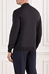 Dark grey textured knit wool jumper Cesare di Napoli - 100% wool. Country of manufacture: Italy. Care: specialized cleaning - photo 4