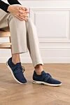 Кросівки 360 LP Lady Flexy Walk жіночі сині Loro Piana - логотип бренду. 100% текстиль. шнурки. Країна виробник: Італія. Догляд: спеціалізоване чищення - фото 2