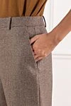 Loro Piana Брюки Davey из кашемировой фланели женские коричневые - 93% шерсть, 7% кашемир. на молнию с пуговицей и металлическим крючком. боковые американские карманы и карманы для билетов на пуговице сзади. Страна производитель: Италия. Уход: специализированная чистка - фото 5