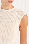 Loro Piana Платье Coste из кашемира с рукавами-кимоно белое - рубчик. 100% кашемир. шнуровка. Страна производитель: Италия. Уход: специализированная чистка - фото 5