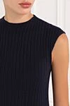 Loro Piana Платье Coste из кашемира с рукавами-кимоно синее - рубчик. 100% кашемир. шнуровка. Страна производитель: Италия. Уход: специализированная чистка - фото 5