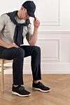 Сірі кросівки чоловічі 360 LP Flexy Walk з вовни Loro Piana - логотип Loro Piana. 100% натуральна шерсть. шнурівка. Устілка: з телячої шкіри наппа. Країна виробник: Італія. Догляд: спеціалізоване чищення - фото 2