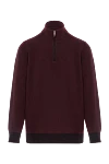 Loro Piana Свитер Mezzocollo из кашемира с двухцветным жаккардовым узором мужской бордовый - 100% кашемир. молния. Страна производитель: Италия. Уход: специализированная чистка - фото 1
