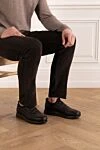 Теплые коричневые кроссовки из шерсти и кожи на рельефной подошве Doucal`s - 70% шерсть, 30% натуральная кожа. шнуровка. Страна производитель: Италия. Уход: специализированная чистка - фото 2