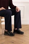 Черные кроссовки из зернистой кожи с шнуровкой Doucal`s - 100% натуральная кожа. шнуровка. Страна производитель: Италия. Уход: специализированная чистка - фото 2