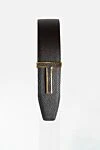 Tom Ford Brown leather belt with gold T-bar buckle - T-shaped buckle. 100% genuine leather. Country of manufacture: Italy. Care: specialized cleaning - photo 3