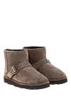 Brunello Cucinelli Теплые зимние ботинки из замши с натуральным мехом женские - пряжка. 100% замша, 100% натуральный мех. Страна производитель: Италия. Уход: специализированная чистка - фото 3