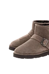 Brunello Cucinelli Теплые зимние ботинки из замши с натуральным мехом женские - пряжка. 100% замша, 100% натуральный мех. Страна производитель: Италия. Уход: специализированная чистка - фото 5