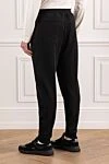 Черные трикотажные брюки с мягкой фактурой и кулиской Brunello Cucinelli - 65% хлопок, 24% полиамид, 7% кашемир, 4% шелк. кулиска. два боковых, два задних кармана. Страна производитель: Италия. Уход: специализированная чистка - фото 4