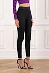 Dolce & Gabbana Women's plain black leggings made of elastic fabric - 91% viscose, 5% polyamide, 4% elastane. Country of manufacture: Italy. Care: specialized cleaning - photo 3
