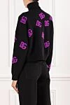 Чорний трикотажний гольф з фіолетовим логотипом DG Dolce & Gabbana - логотип DG. 100% шерсть. Країна виробник: Італія. Догляд: спеціалізоване чищення - фото 4