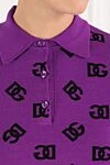 Dolce & Gabbana Knitted polo top cropped with long sleeves and logos - brand logo. 83% viscose, 17% polyester. Fastener: buttons. Country of manufacture: Italy. Care: specialized cleaning - photo 5