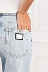 Dolce & Gabbana Світло-блакитні джинси прямого крою з бавовняного деніму - 100% бавовна. гудзик, блискавка. п'ять кишень. Країна виробник: Італія. Догляд: спеціалізоване чищення - фото 5