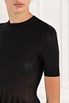 Alaia Трикотажне чорне плаття-футляр з короткими рукавами з вовни мериносової - 100% мериносова шерсть . блискавка. Країна виробник: Італія. Догляд: спеціалізоване чищення - фото 5