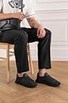 Black men's DG Cushion textile sneakers Dolce & Gabbana - brand logo. 66% polyester 21% calfskin 13% polyurethane. lacing. 20 mm microporous rubber sole. Insole: felt. Country of manufacture: Italy. Care: specialized cleaning - photo 2