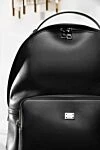 Dolce & Gabbana Men's black calfskin backpack with signature metal plaque - Decoration: signature metal plaque. Material: 100% genuine leather. Dimensions: 41 x 31 x 22 cm. Front zippered pocket with signature pull and flat pocket, laptop compartment. Adjustable calfskin straps. Zipper. Country of manufacture: Italy. Care: specialized cleaning - photo 7