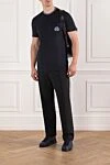 Класична футболка з м'якого синього джерсі з кишенею Dolce & Gabbana - окантовка, логотип. 100% бавовна. нагрудна кишеня. Країна виробник: Італія. Догляд: спеціалізоване чищення - фото 2