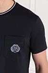 Dolce & Gabbana Класична футболка з м'якого синього джерсі з кишенею - окантовка, логотип. 100% бавовна. нагрудна кишеня. Країна виробник: Італія. Догляд: спеціалізоване чищення - фото 5