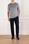 Gray T-shirt with a minimalist design and short sleeves Cesare di Napoli - 100% cotton. Country of manufacture: Italy. Care: specialized cleaning - photo 2