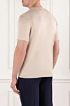 Basic T-shirt in neutral beige cotton Cesare di Napoli - 100% cotton. Country of manufacture: Italy. Care: specialized cleaning - photo 4