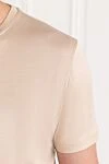Cesare di Napoli Basic T-shirt in neutral beige cotton - 100% cotton. Country of manufacture: Italy. Care: specialized cleaning - photo 5
