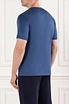 A simple men's T-shirt in deep blue with a straight cut Cesare di Napoli - 100% cotton. Country of manufacture: Italy. Care: specialized cleaning - photo 4