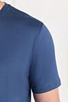 Cesare di Napoli A simple men's T-shirt in deep blue with a straight cut - 100% cotton. Country of manufacture: Italy. Care: specialized cleaning - photo 5