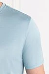 Cesare di Napoli A simple T-shirt in a soft blue shade made of soft cotton - 100% cotton. Country of manufacture: Italy. Care: specialized cleaning - photo 5