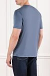 Men's basic gray-blue cotton T-shirt Cesare di Napoli - 100% cotton. Country of manufacture: Italy. Care: specialized cleaning - photo 4