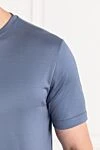 Cesare di Napoli Men's basic gray-blue cotton T-shirt - 100% cotton. Country of manufacture: Italy. Care: specialized cleaning - photo 5