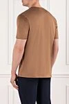 Plain brown T-shirt with a classic cut Cesare di Napoli - 100% cotton. Country of manufacture: Italy. Care: specialized cleaning - photo 4