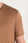 Cesare di Napoli Plain brown T-shirt with a classic cut - 100% cotton. Country of manufacture: Italy. Care: specialized cleaning - photo 5