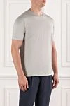 Cesare di Napoli A minimalist light gray basic cut T-shirt - 100% cotton. Country of manufacture: Italy. Care: specialized cleaning - photo 3