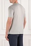 A minimalist light gray basic cut T-shirt Cesare di Napoli - 100% cotton. Country of manufacture: Italy. Care: specialized cleaning - photo 4