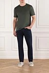 Dark green cotton jersey crew neck T-shirt Cesare di Napoli - 100% cotton. Country of manufacture: Italy. Care: specialized cleaning - photo 2