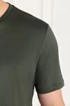 Cesare di Napoli Dark green cotton jersey crew neck T-shirt - 100% cotton. Country of manufacture: Italy. Care: specialized cleaning - photo 5