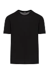 Cesare di Napoli Men's basic cotton T-shirt in classic black - 100% cotton. Country of manufacture: Italy. Care: specialized cleaning - photo 1