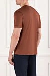 Brown cotton T-shirt with a glossy effect Cesare di Napoli - 100% cotton. Country of manufacture: Italy. Care: specialized cleaning - photo 4
