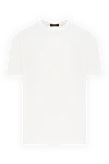 Cesare di Napoli Men's white cotton t-shirt with a soft texture - 100% cotton. Country of manufacture: Italy. Care: specialized cleaning - photo 1
