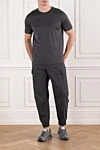 Men's cotton T-shirt in a gray melange with a slight sheen Cesare di Napoli - 100% cotton. Country of manufacture: Italy. Care: specialized cleaning - photo 2
