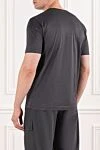 Men's cotton T-shirt in a gray melange with a slight sheen Cesare di Napoli - 100% cotton. Country of manufacture: Italy. Care: specialized cleaning - photo 4