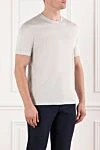 Cesare di Napoli Men's basic cotton T-shirt, light gray with a slight sheen - 100% cotton. Country of manufacture: Italy. Care: specialized cleaning - photo 3