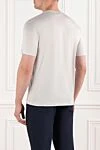 Men's basic cotton T-shirt, light gray with a slight sheen Cesare di Napoli - 100% cotton. Country of manufacture: Italy. Care: specialized cleaning - photo 4