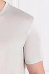 Cesare di Napoli Men's basic cotton T-shirt, light gray with a slight sheen - 100% cotton. Country of manufacture: Italy. Care: specialized cleaning - photo 5