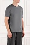 Cesare di Napoli A solid-color cotton T-shirt in a deep gray shade with a slight sheen. - 100% cotton. Country of manufacture: Italy. Care: specialized cleaning - photo 3