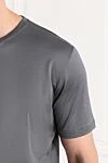 Cesare di Napoli A solid-color cotton T-shirt in a deep gray shade with a slight sheen. - 100% cotton. Country of manufacture: Italy. Care: specialized cleaning - photo 5