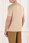 Men's cotton T-shirt in a sand tone with a soft sheen Cesare di Napoli - 100% cotton. Country of manufacture: Italy. Care: specialized cleaning - photo 4