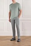 Men's plain green T-shirt made of soft brushed cotton Cesare di Napoli - 100% cotton. Country of manufacture: Italy. Care: specialized cleaning - photo 2
